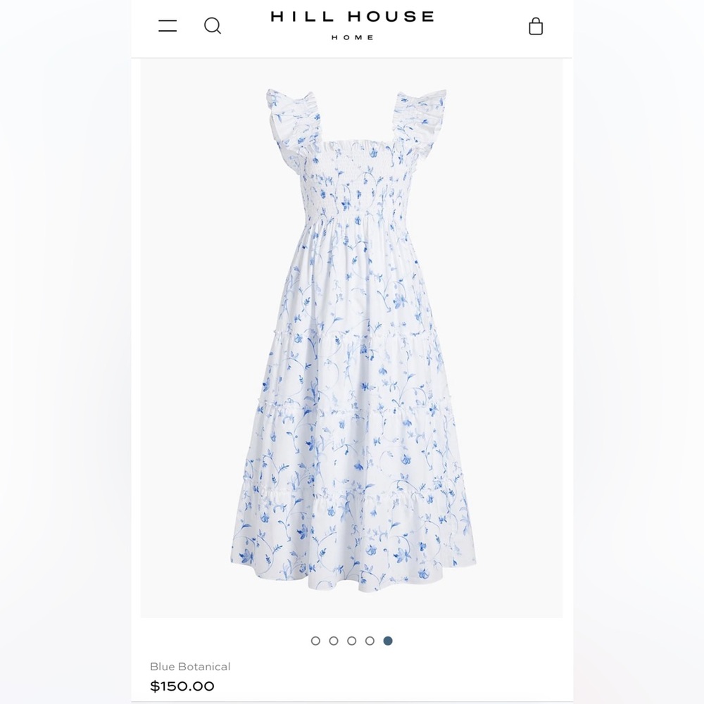 The Hill House Ellie Nap Dress in Blue Botanical Sz M